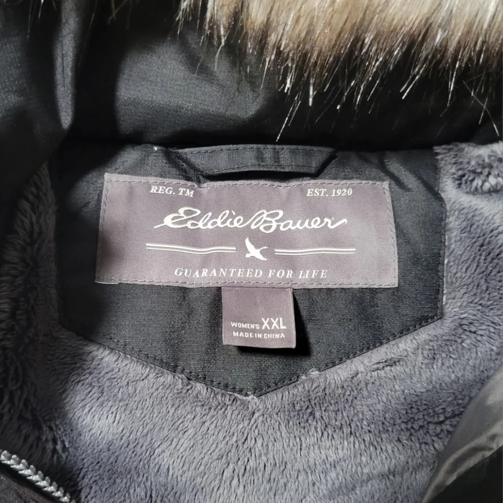 Eddie Bauer Women’s Sun Valley Down Parka Black Size XXL - Picture 4 of 13